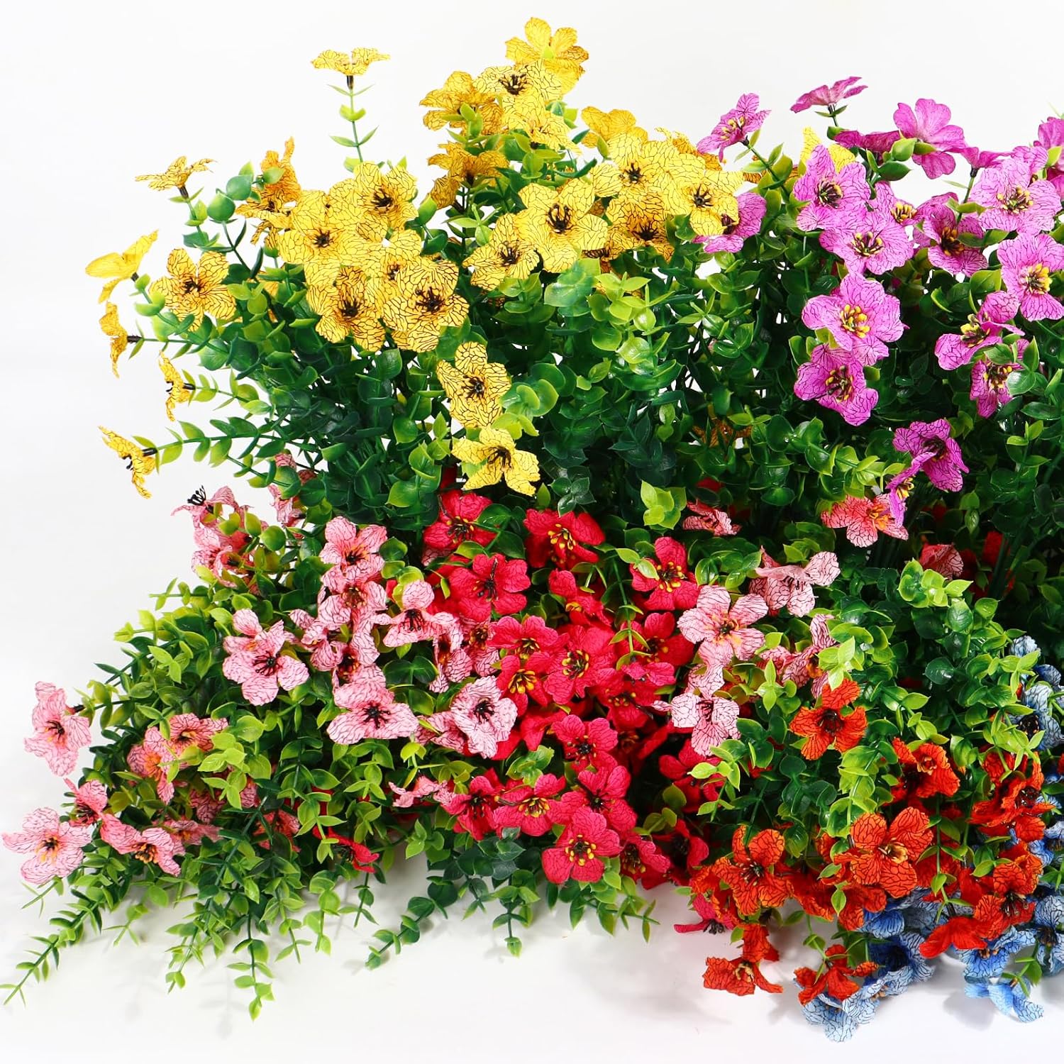 12 Bundles Artificial Flowers Daisies UV Resistant Home Decor