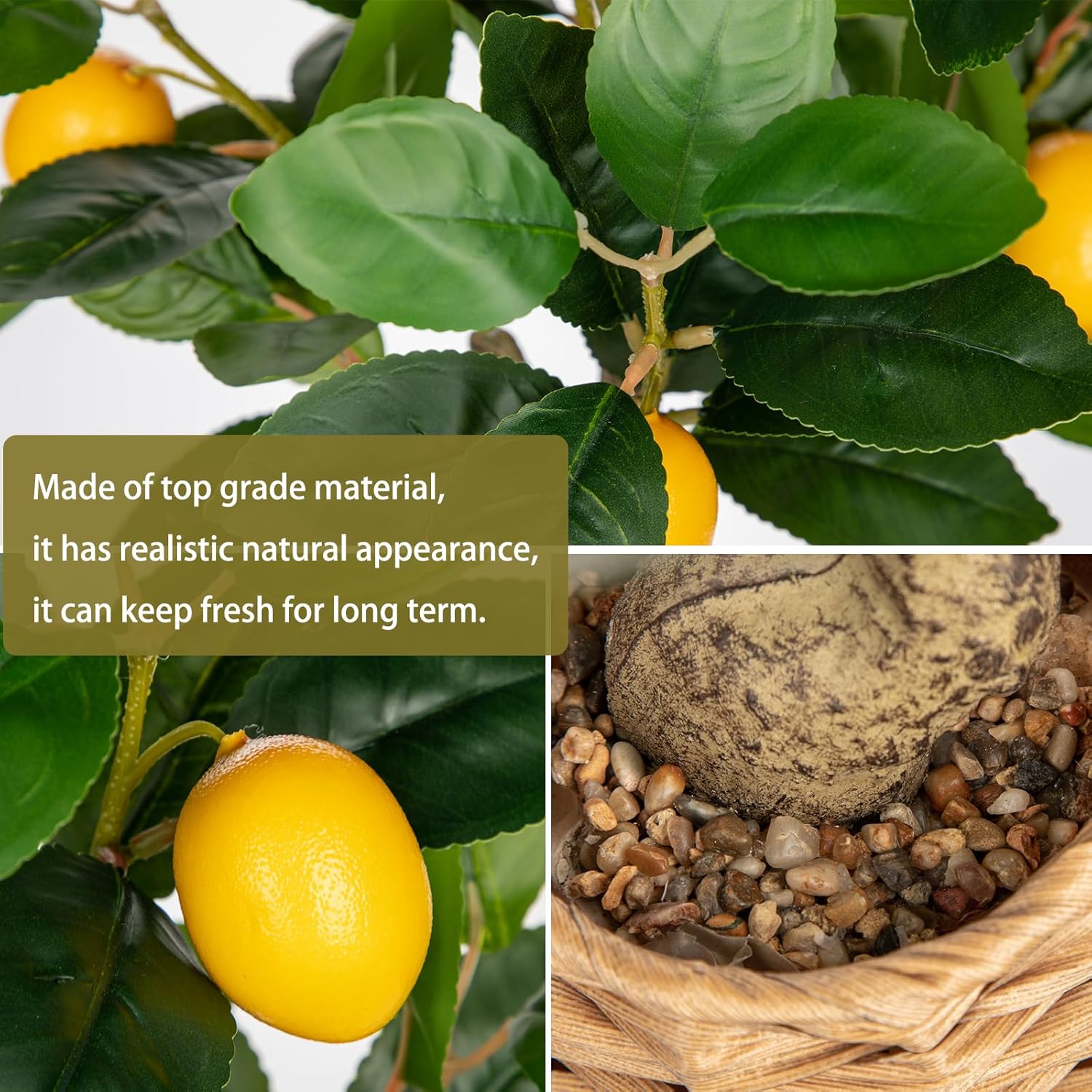 Oairse Artificial Lemon Tree 173 Inch Indoor Decor