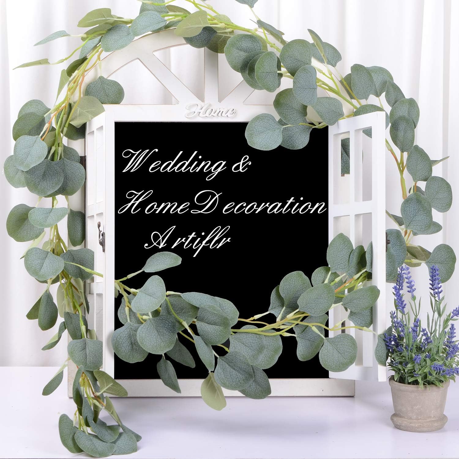 3Pack Artificial Eucalyptus Garland for Wedding and Home Decor