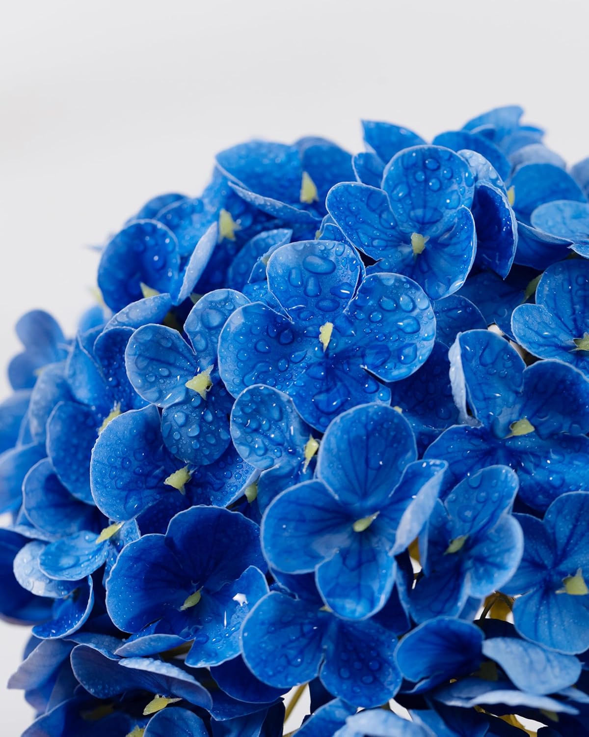 DuHouse 3Pcs Real Touch Hydrangea Artificial Flowers in Royal Blue