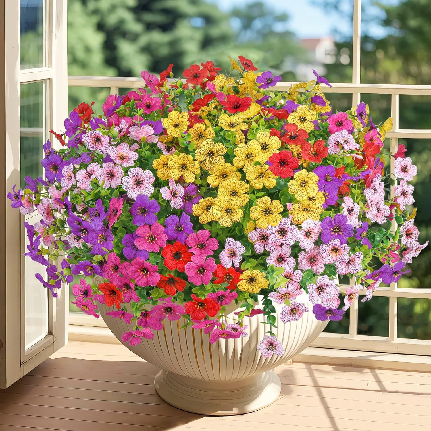 20 Bundles Artificial Flowers for Outdoor Decor