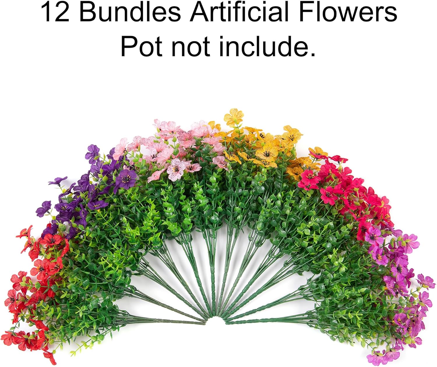 HyeFlora Artificial Daisy Flowers 12 Bundles