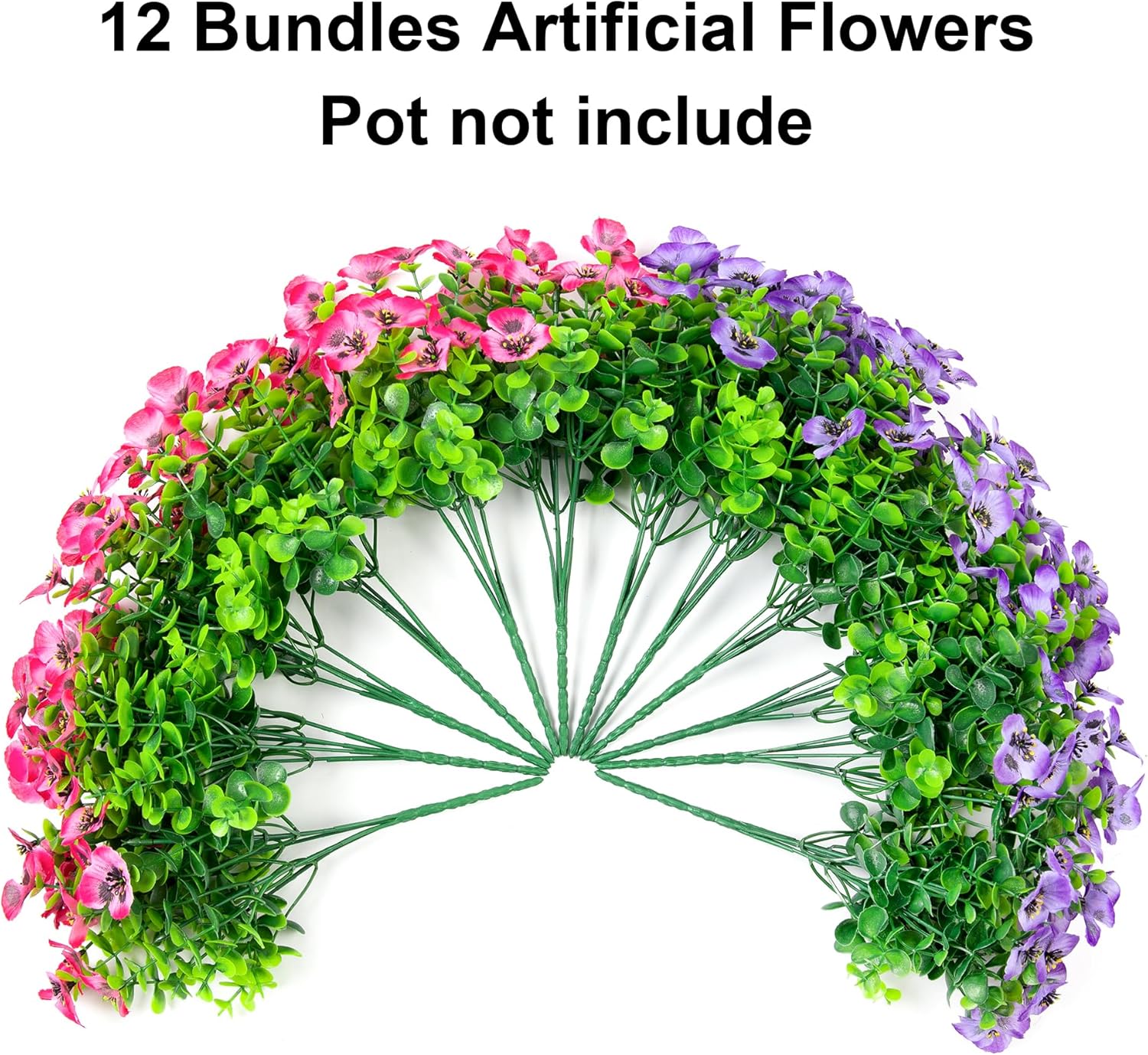 Ivydale Artificial Pansies 12 Bundles UV Resistant Outdoor Flowers