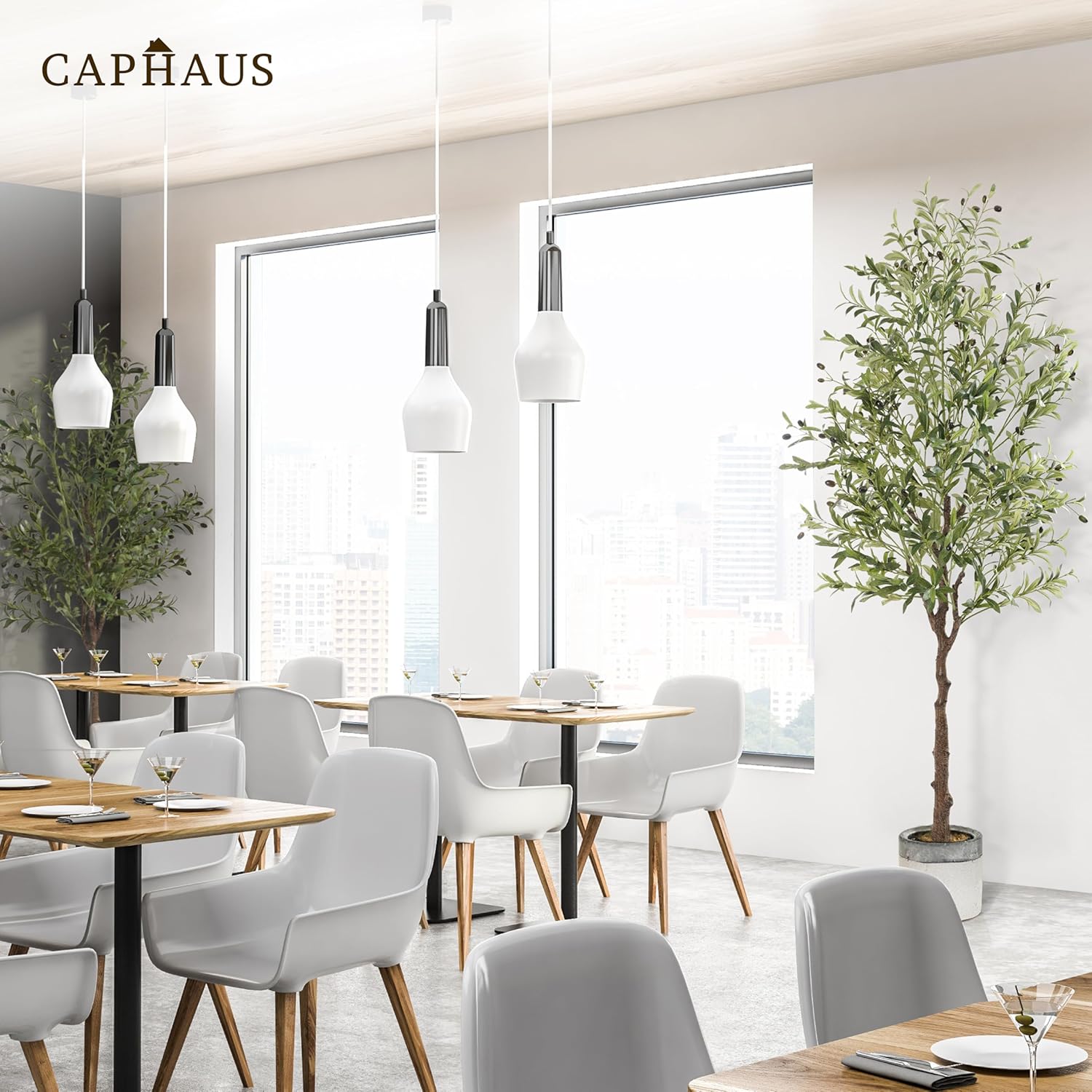 CAPHAUS 7 Feet Artificial Olive Tree with Pot