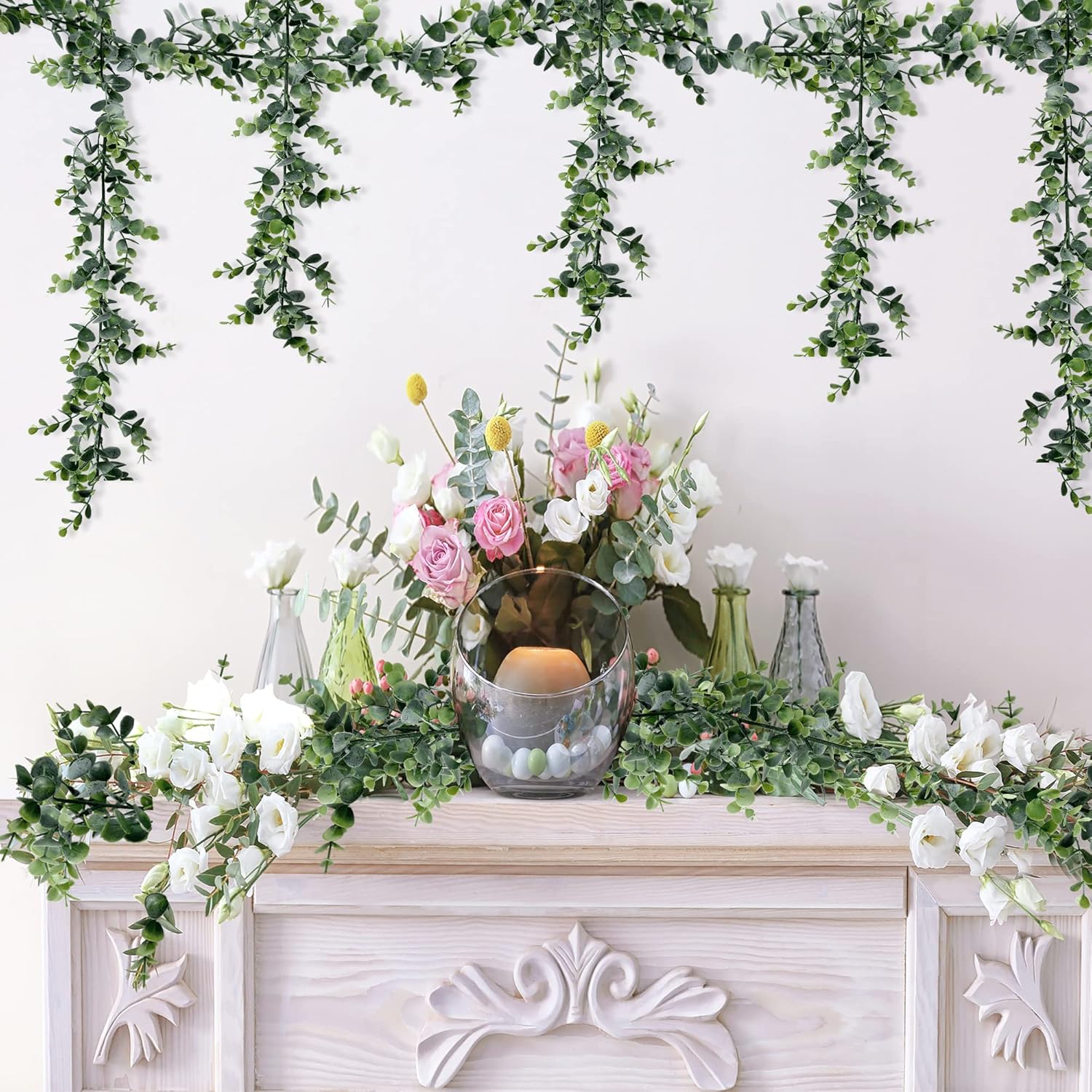 Sggvecsy Artificial Eucalyptus Garland 8 Pack