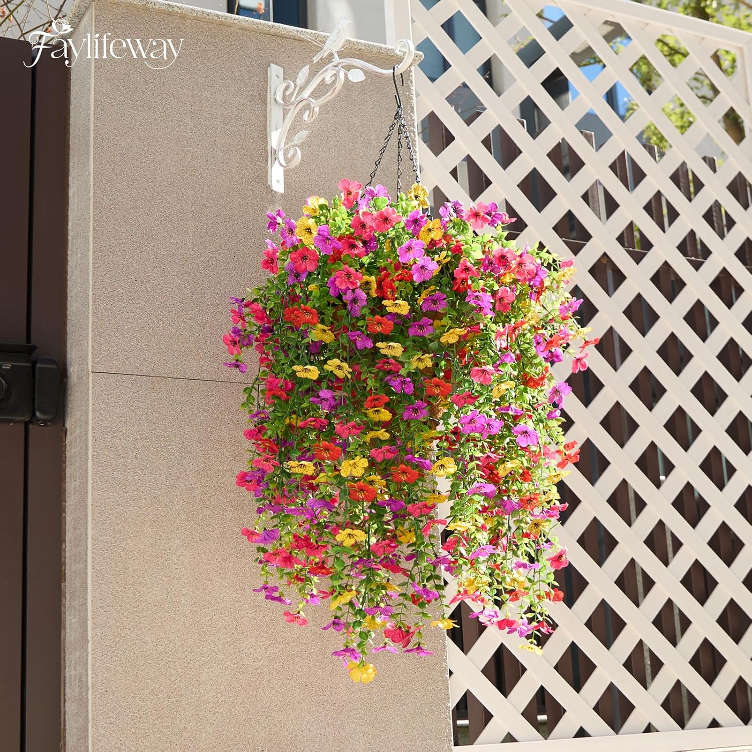 Upgrade UV-Resistant Artificial Hanging Flowers 4PCS