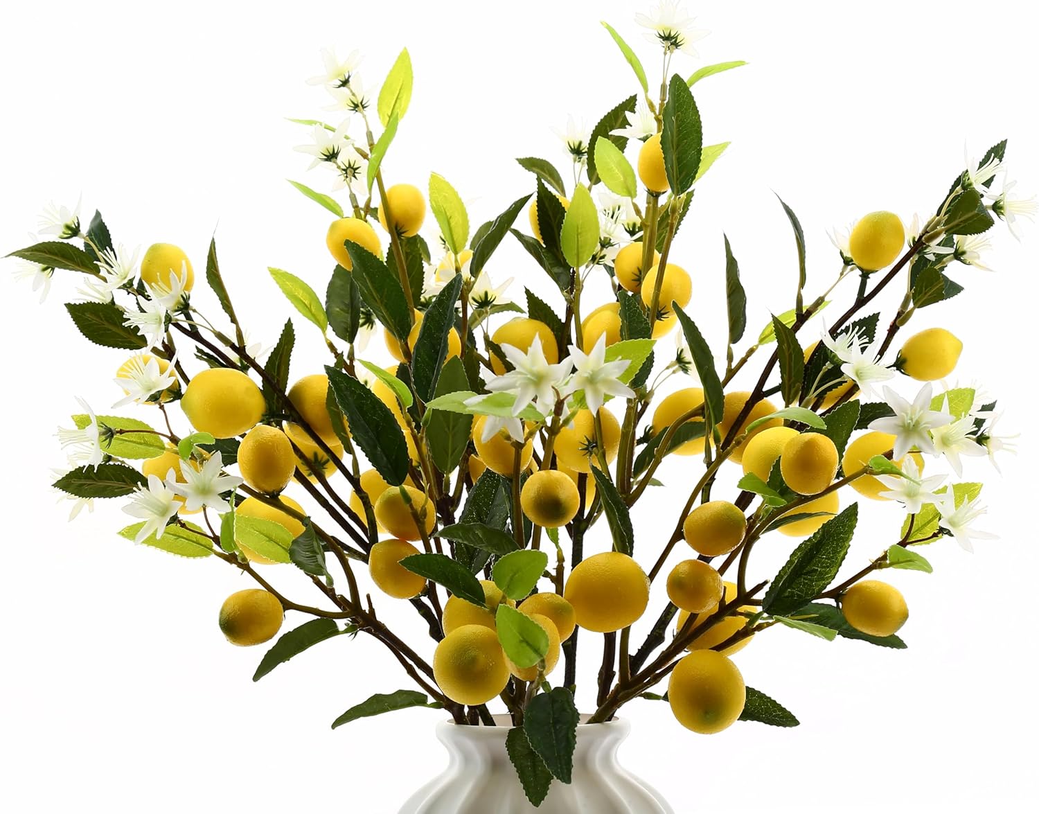 Lifelike Artificial Lemon Flowers 5pcs 24 Inch