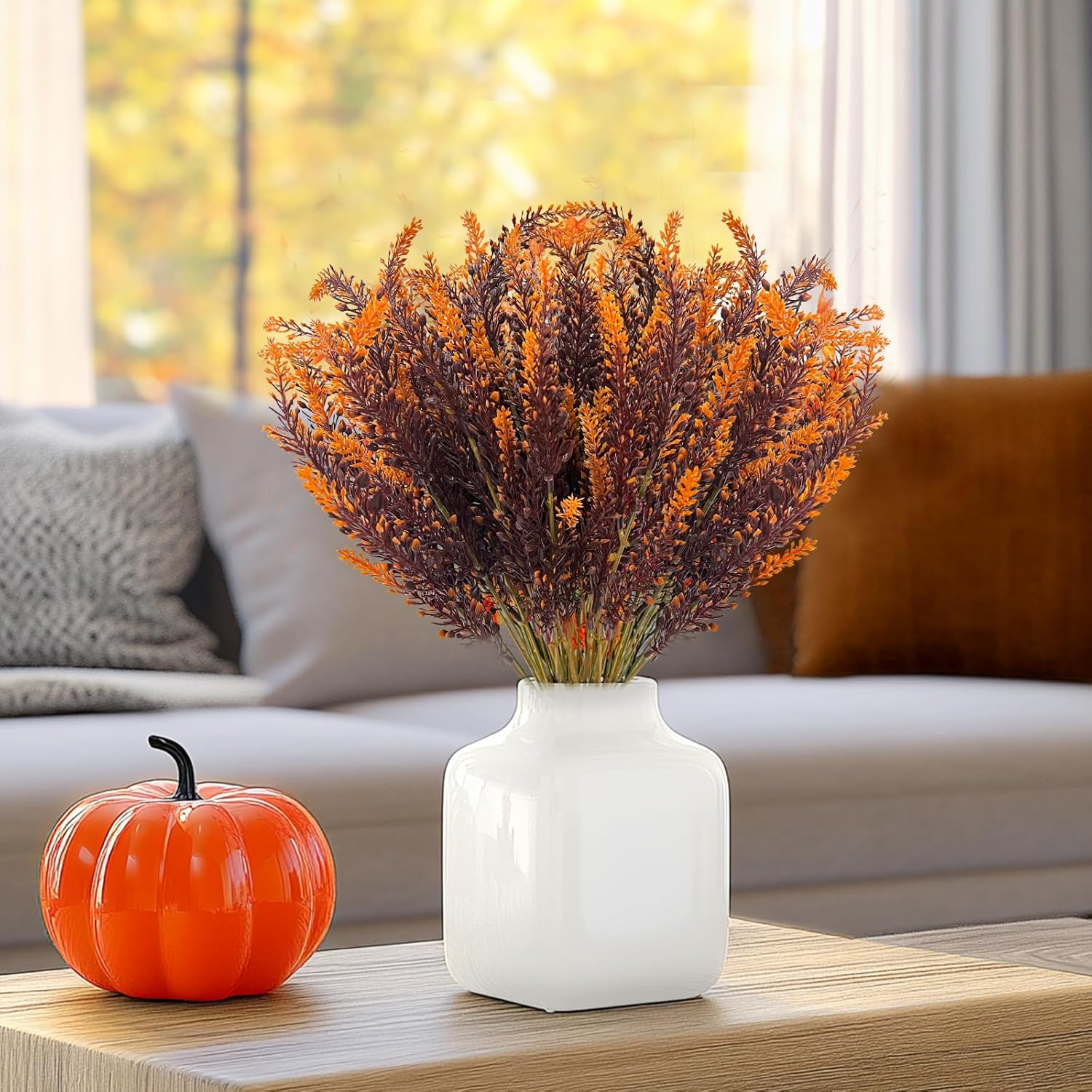 10 Bundles Artificial Fall Flowers for Outdoor Decor