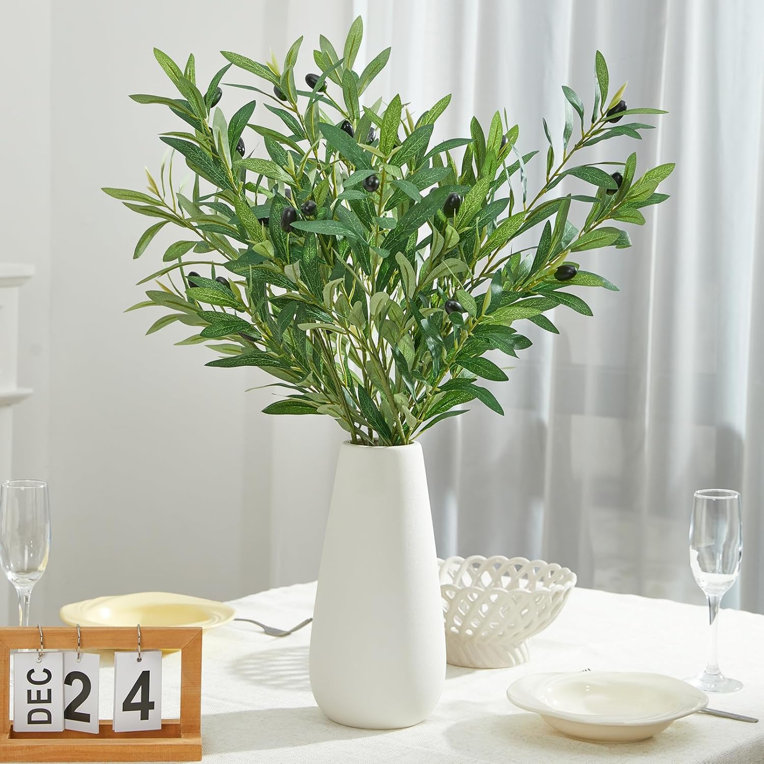 Heleze 35 Inch Artificial Olive Branches 4PCS