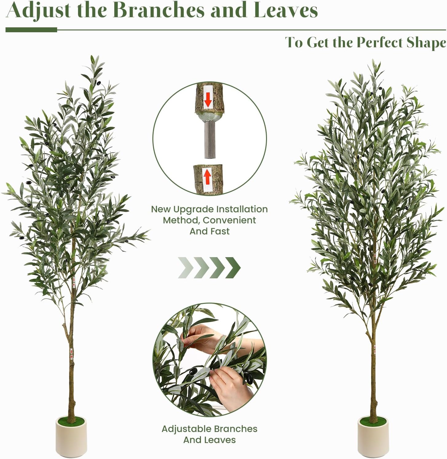 7FT Artificial Olive Tree with Realistic Fruits and Trunk