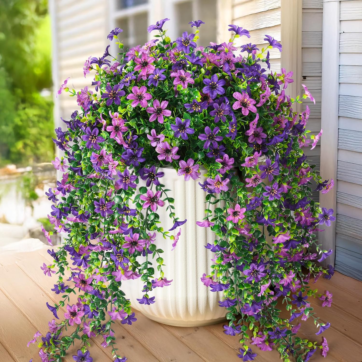 Artificial Daisy and Eucalyptus Flowers for Outdoor Decor