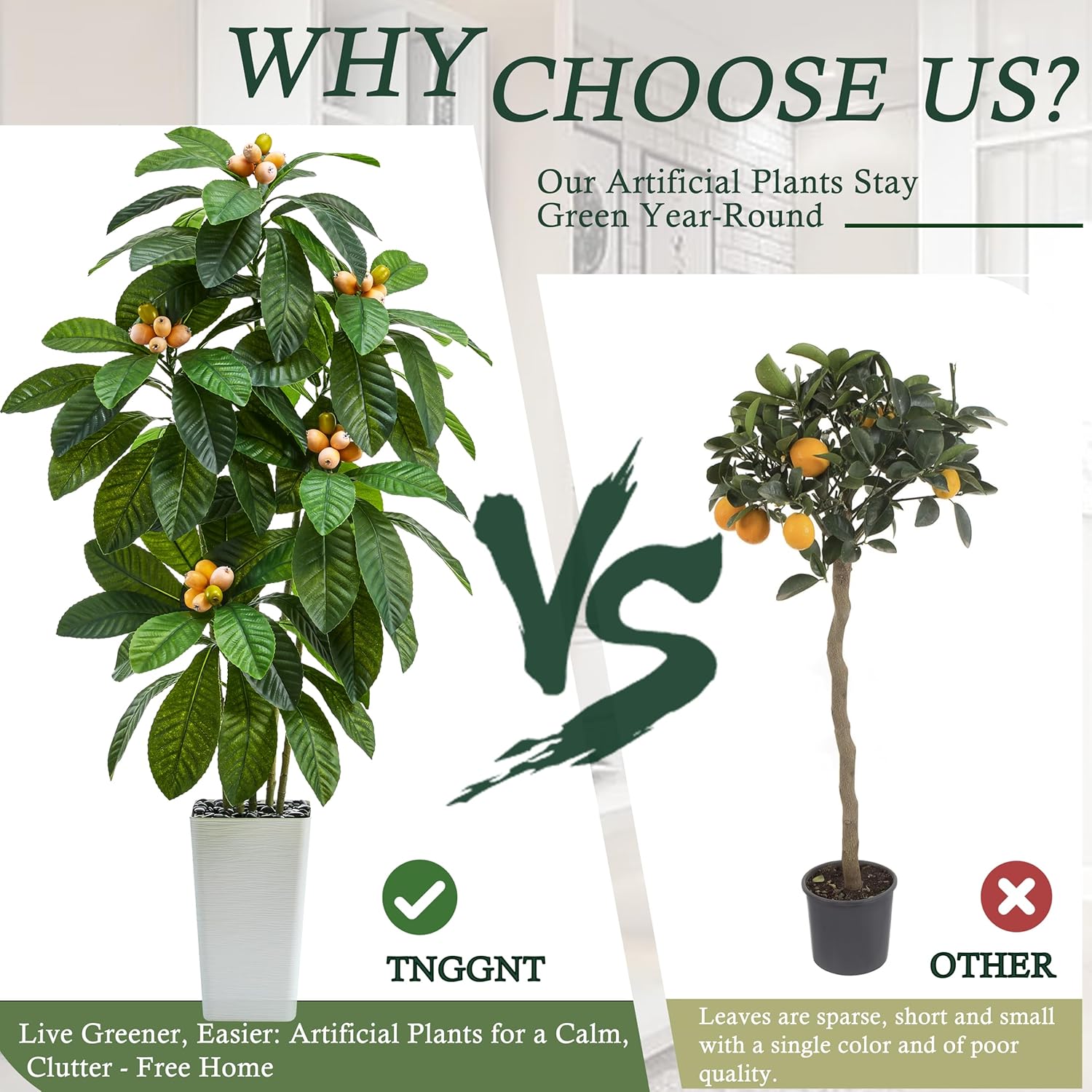 Realistic Artificial Loquat Tree with Lifelike Fruits 5FT White