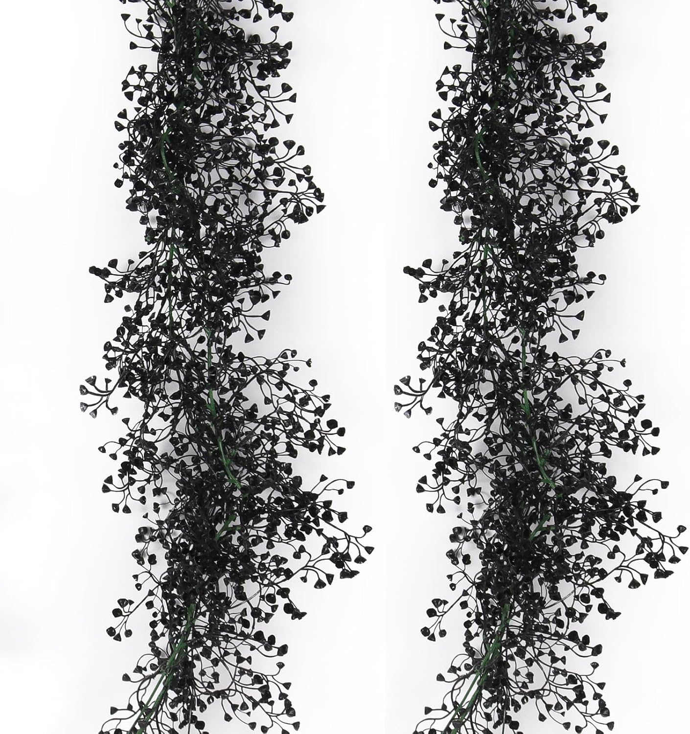 RECUTMS Artificial Hanging Plants 2Pcs Black Ivy Garland