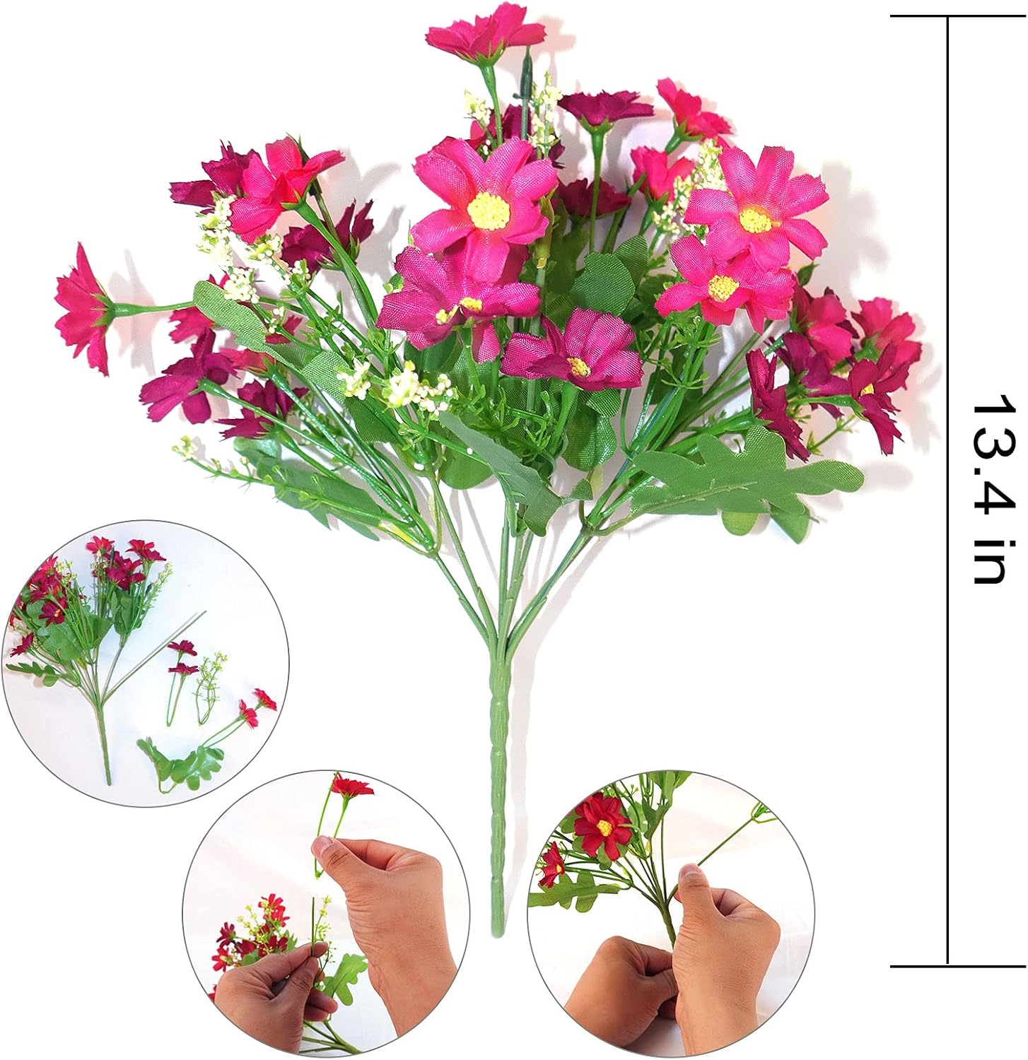 12Pcs Artificial Flowers Set for Home Garden Decor