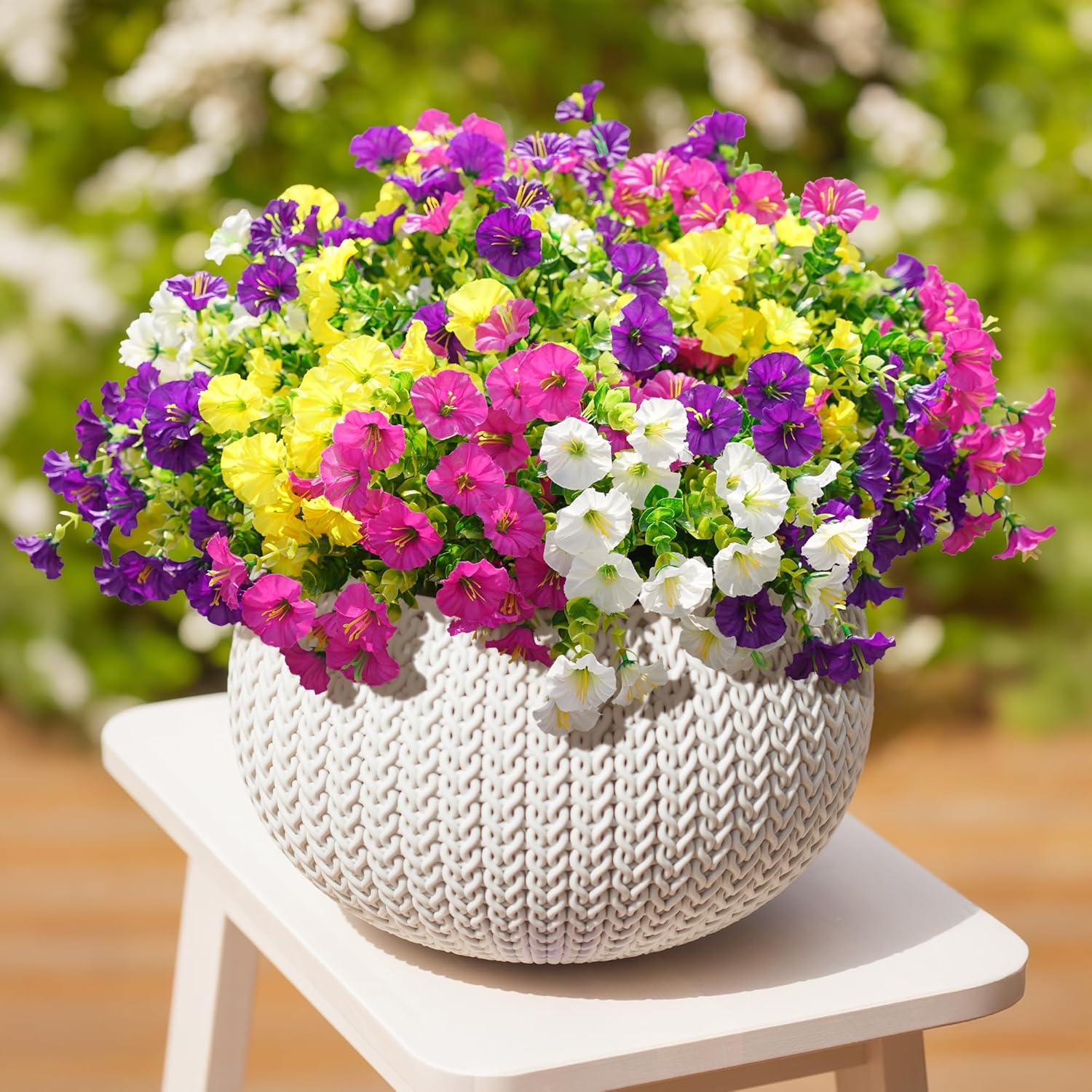 Ivydale 12 Bundle Artificial Morning Glory Flowers with Eucalyptus Leaves