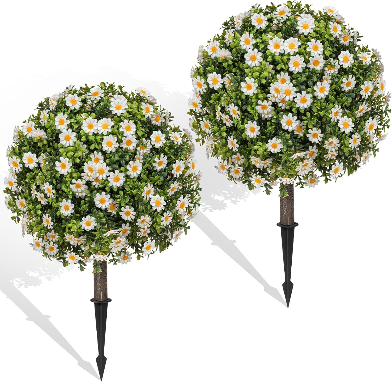 Artificial Topiary Ball with Ground Spike Set of 2