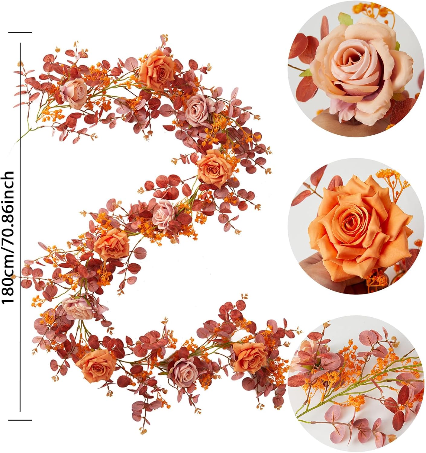 Annas Whimsy 591FT Artificial Eucalyptus Garland with Flowers 1