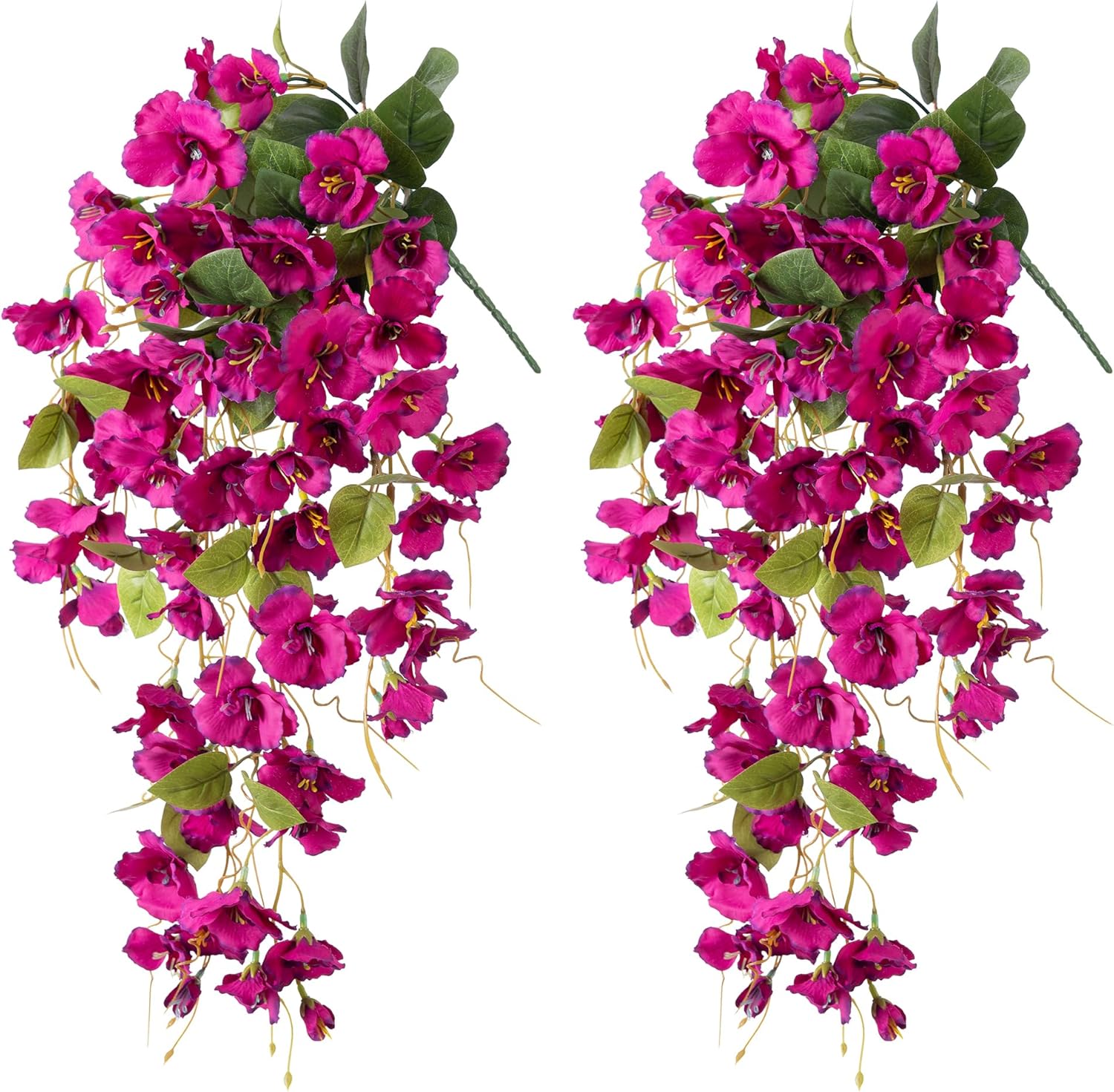 Ivydale Artificial Hanging Hibiscus Flowers 2pcs Fuchsia UV Resistant Decor