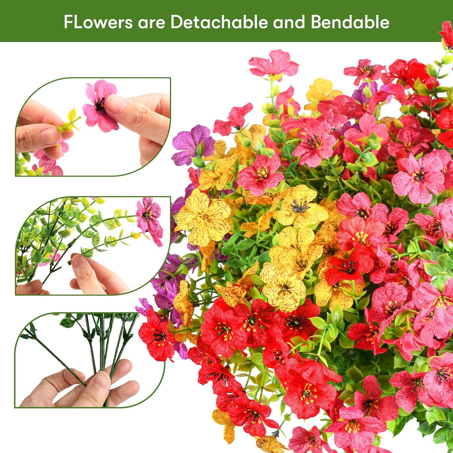 12 Bundle Artificial Daisy Flowers for Outdoor Decoration