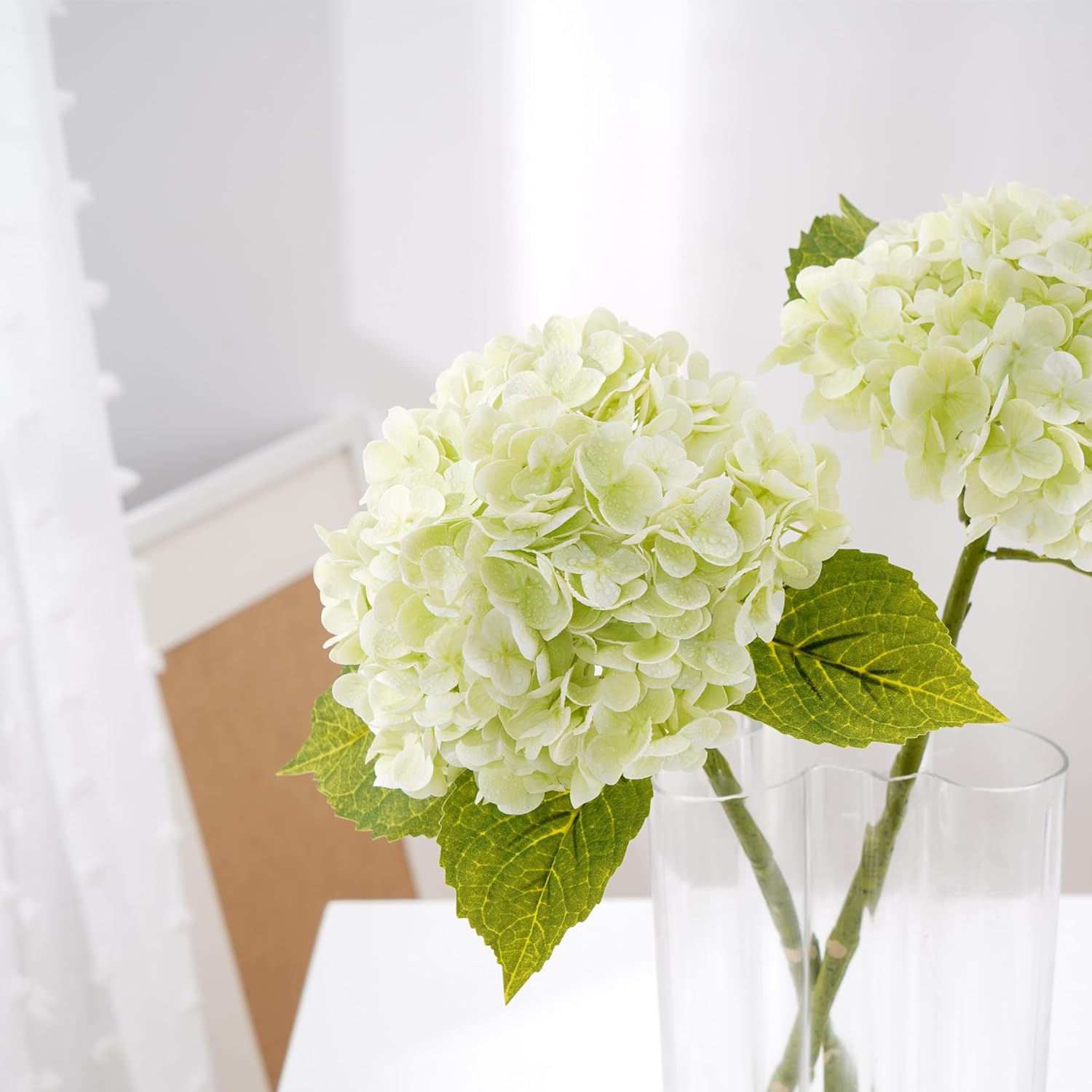 Waipfaru 21 Inch Real Touch Hydrangea Artificial Flowers with Long Stem and Leaves
