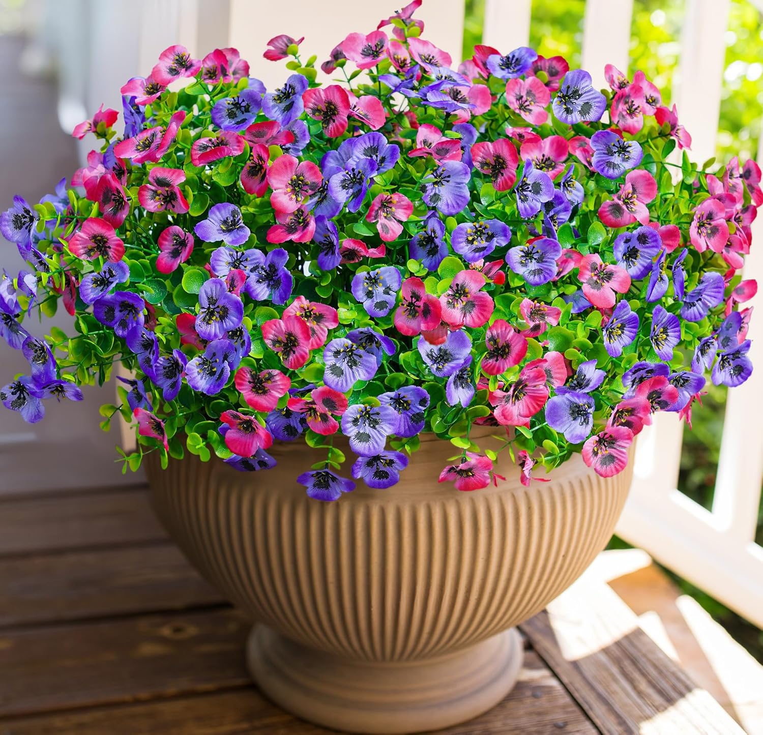 Ivydale Artificial Pansies 12 Bundles UV Resistant Outdoor Flowers