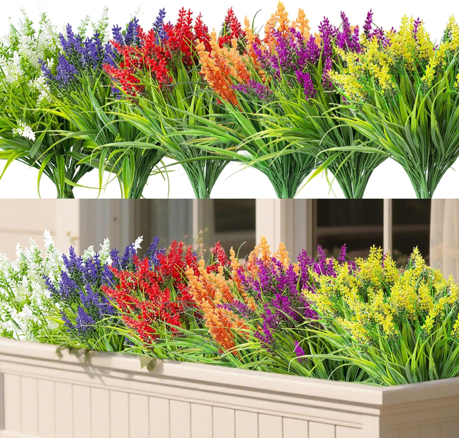 24 Bundles Artificial Lavender Flowers for Outdoor Decor