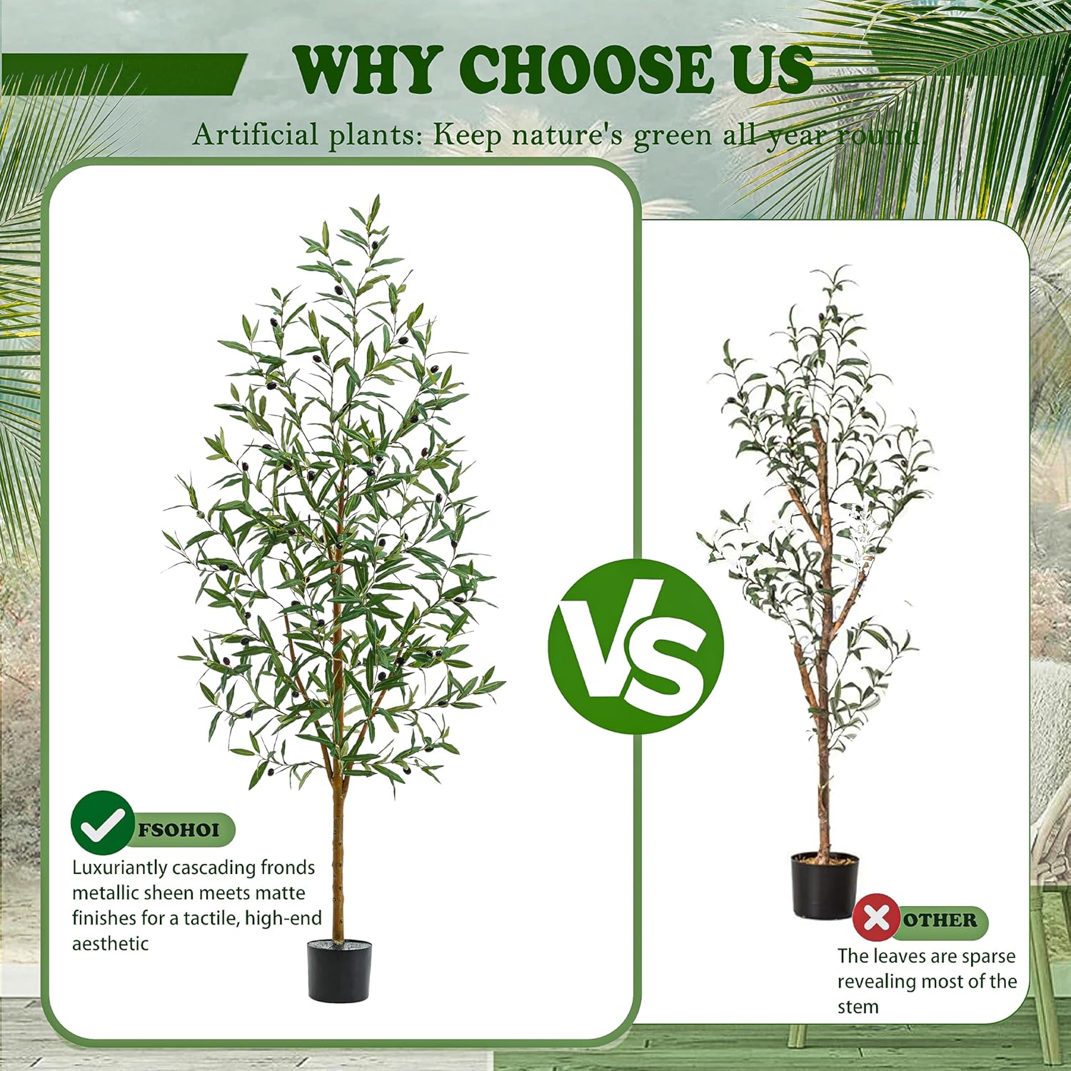 Artificial Olive Trees 6 FT Black Planter