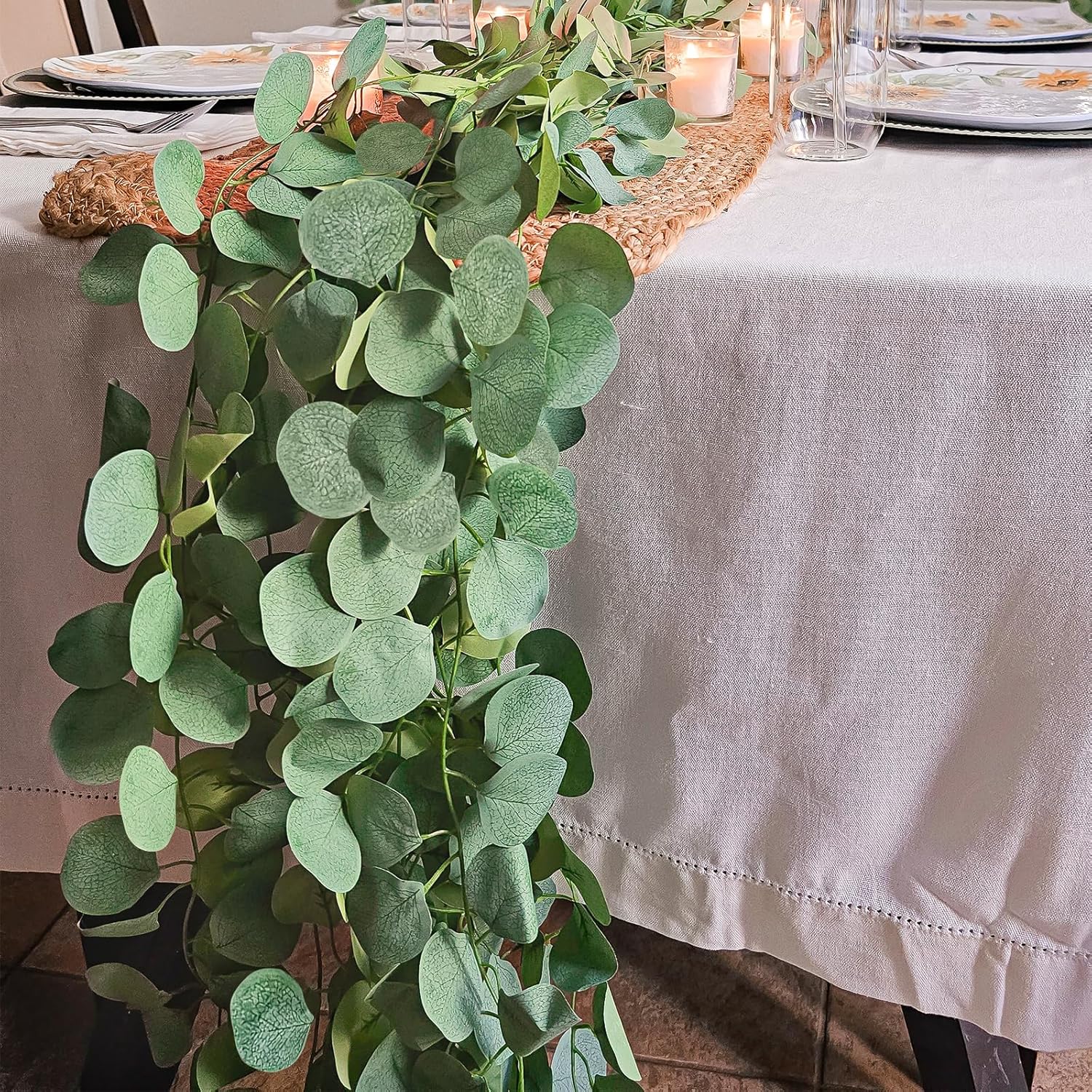 CQURE 24 Pack Eucalyptus Garland for Decor