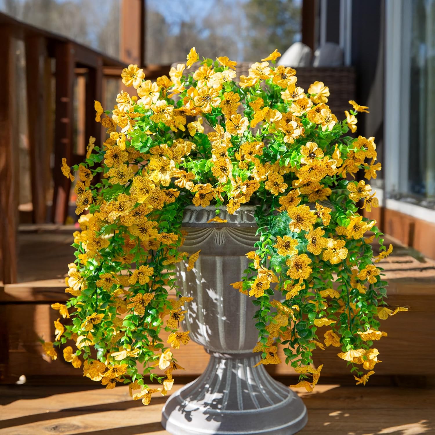 INSPRING Artificial Flowers Fall Decor 2PCS Yellow Daisy Trailing Vines