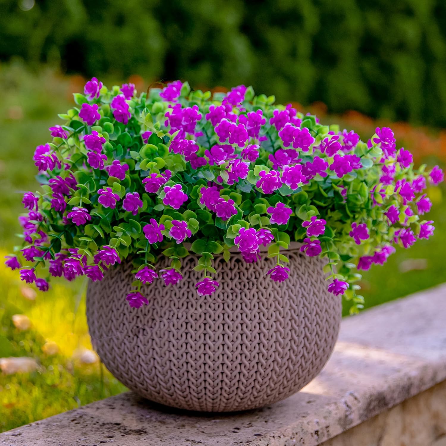 AXYLEX Artificial Flowers 12 Bundles UV Resistant Outdoor Decor