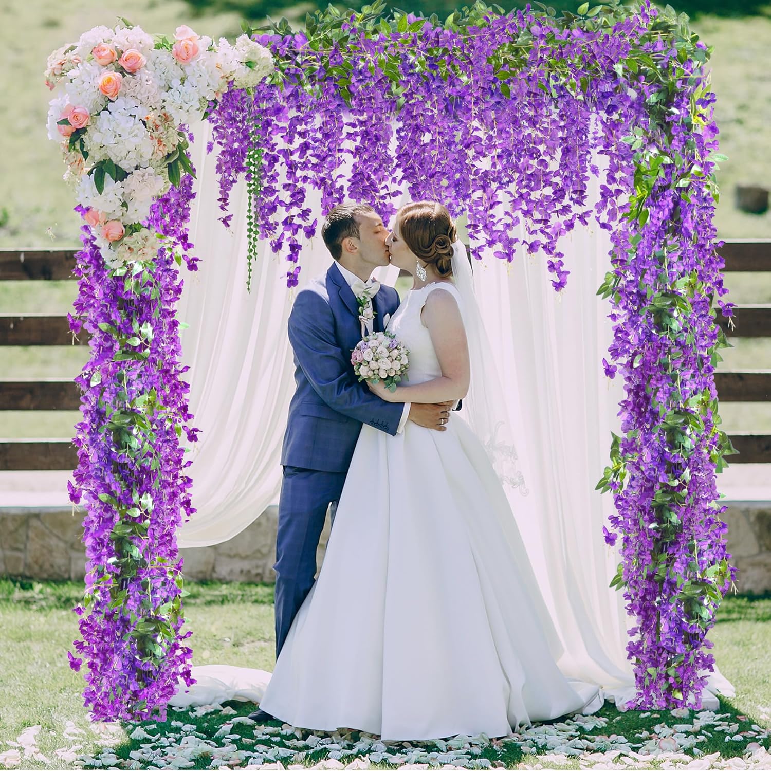 Sggvecsy 6Pcs Wisteria Garland Artificial Flowers