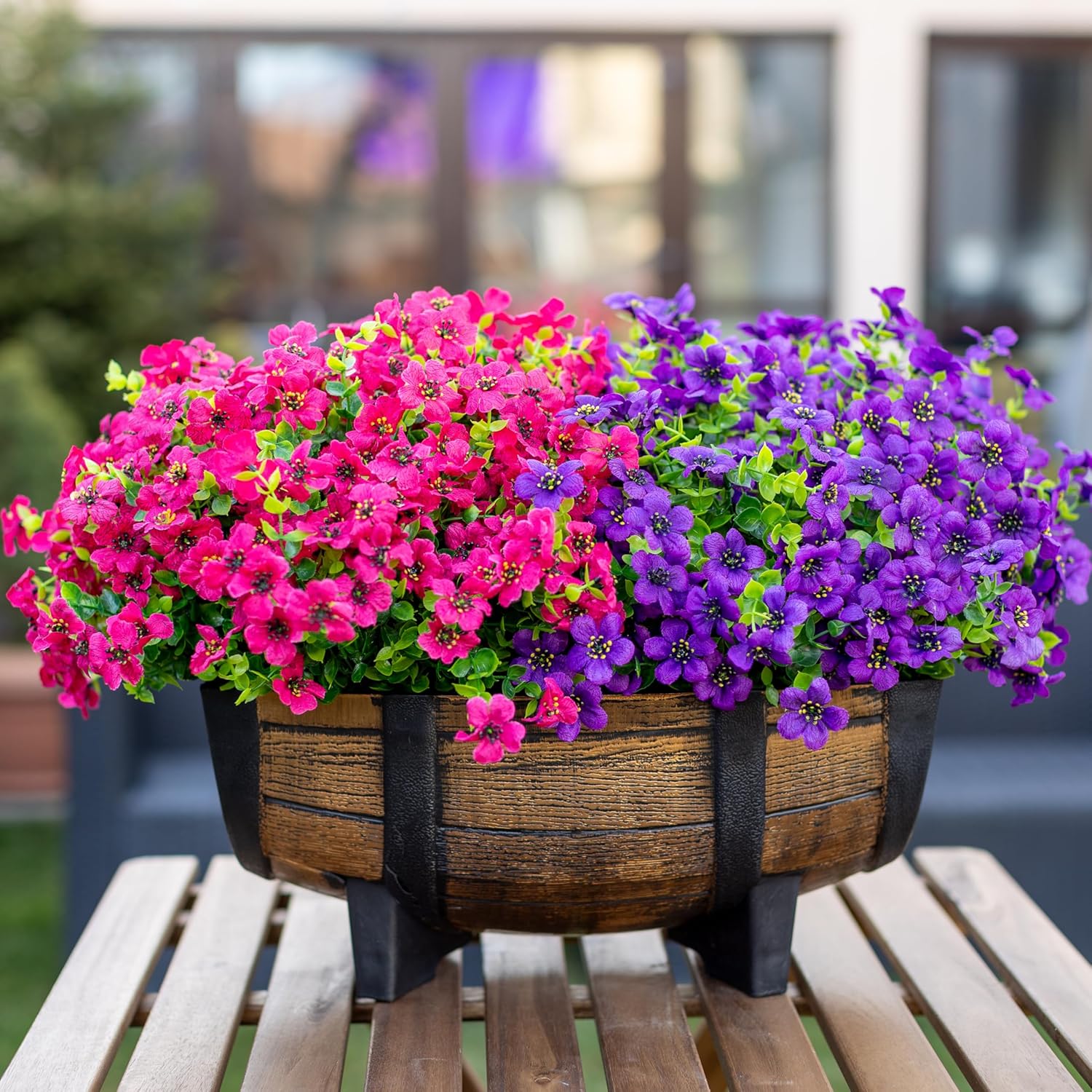 AXYLEX Artificial Flowers for Outdoor Decor Purple
