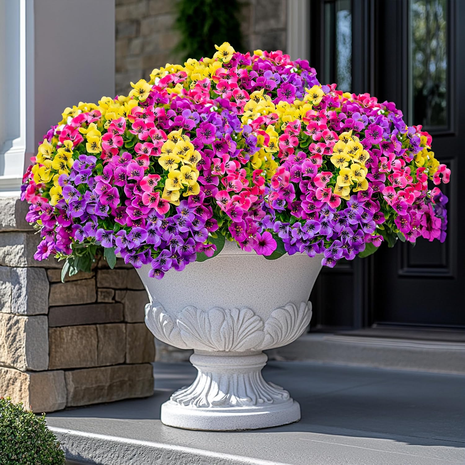 AXYLEX Artificial Flowers Outdoor Decor 16 Bundles Set