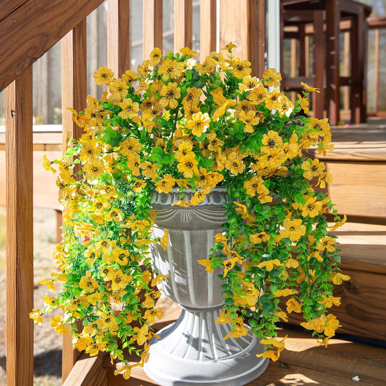 INSPRING Artificial Flowers Fall Decor 2PCS Yellow Daisy Trailing Vines
