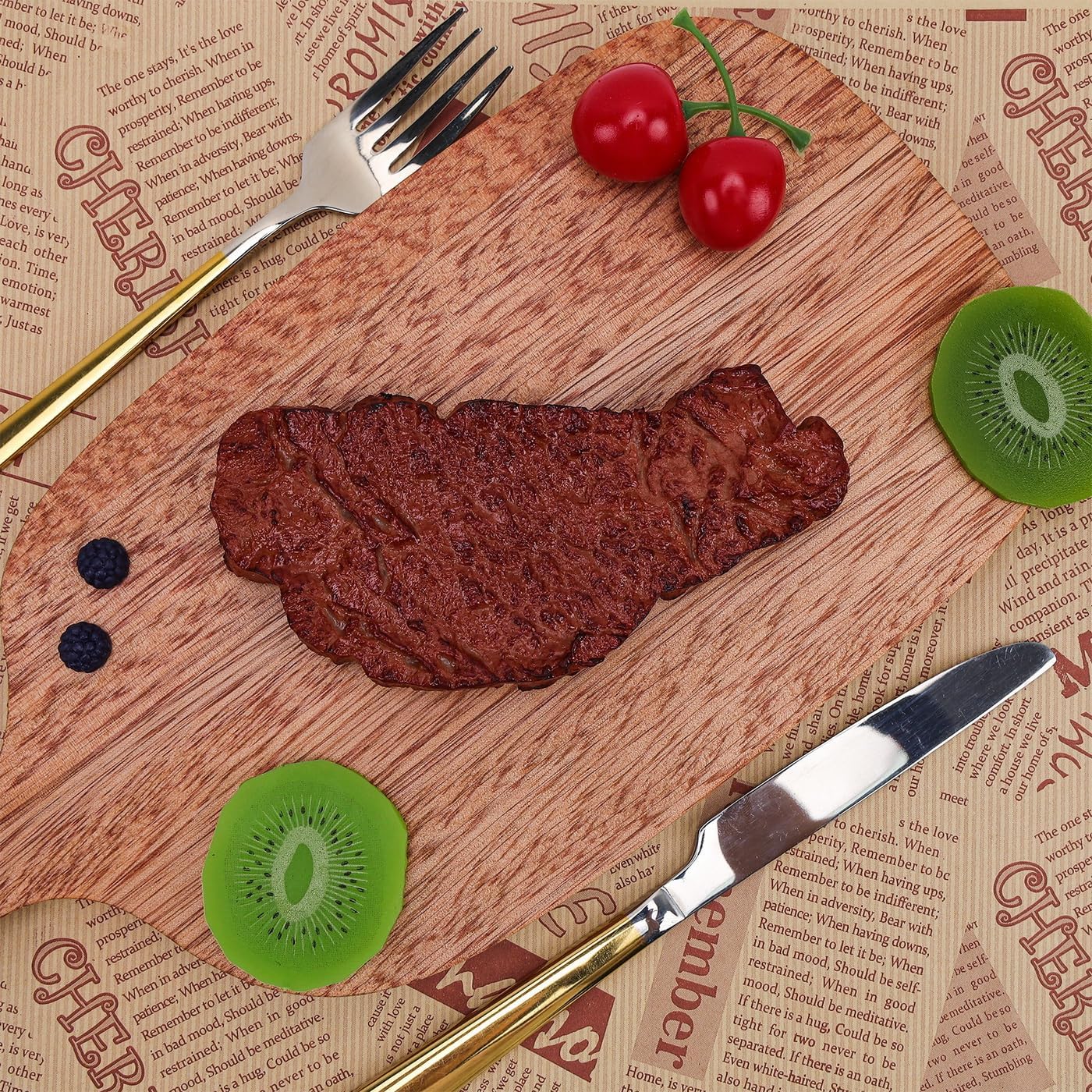 1pcs Artificial Steak Decoration Realistic Food Display Prop