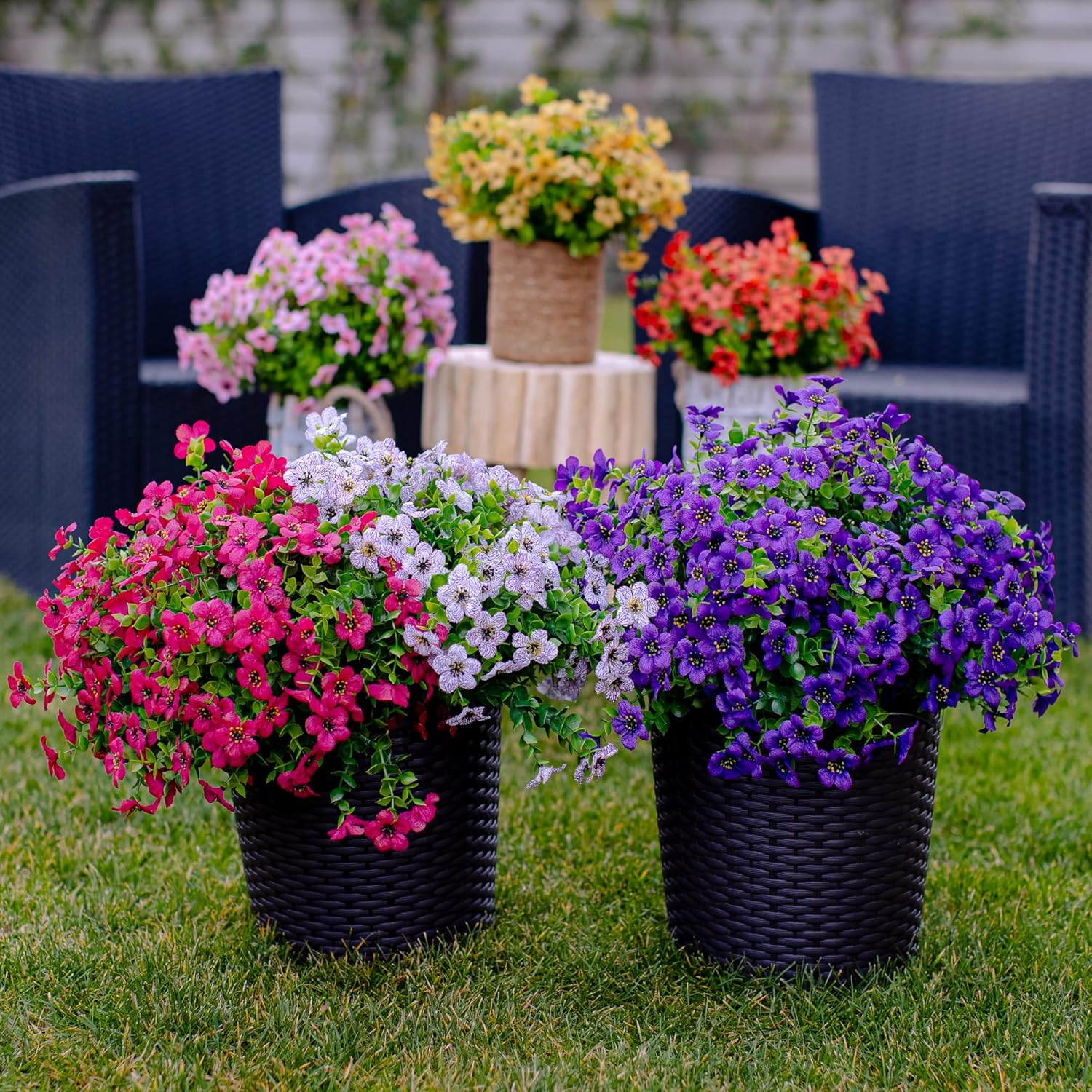 AXYLEX Artificial Flowers for Outdoor Decor Purple