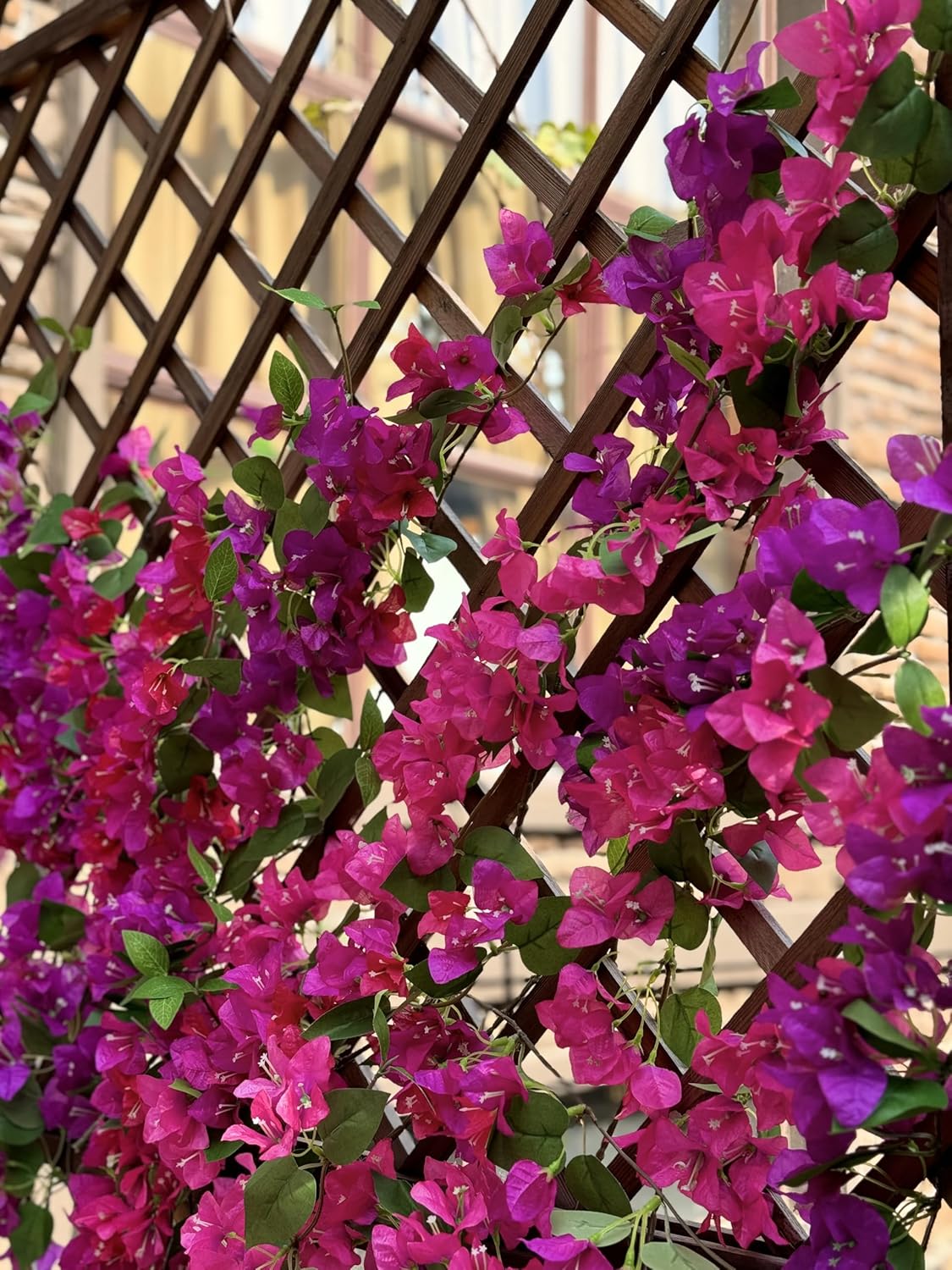 INSUNSIX 12PCS Long Stem Pink Artificial Bougainvillea Flowers