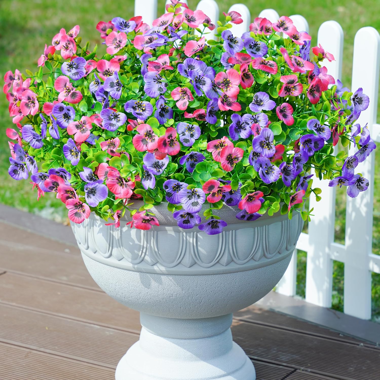 Ivydale Artificial Pansies 12 Bundles UV Resistant Outdoor Flowers