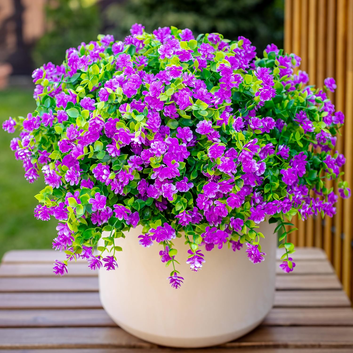 AXYLEX Artificial Flowers 12 Bundles UV Resistant Outdoor Decor