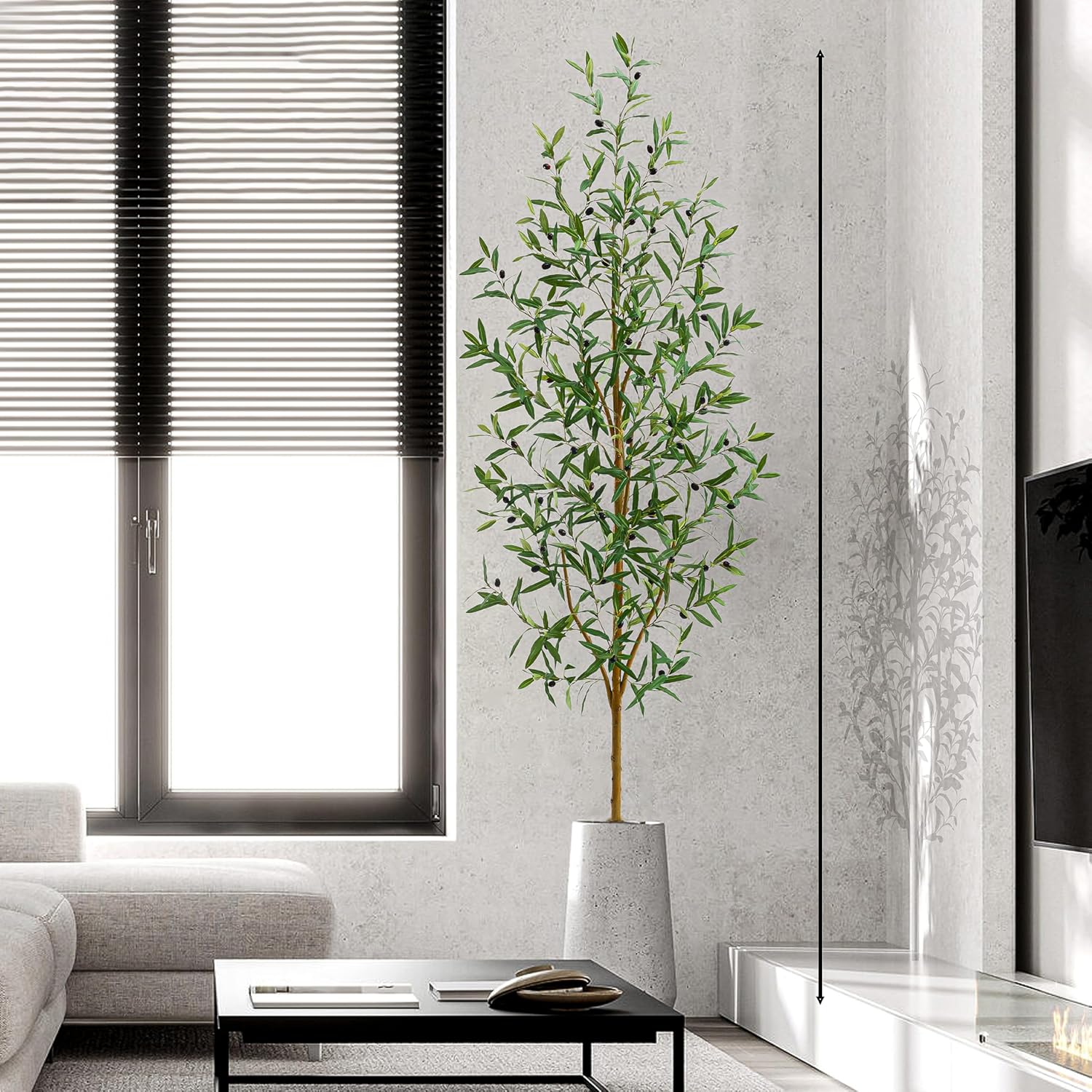 Artificial Olive Trees 6 FT Black Planter