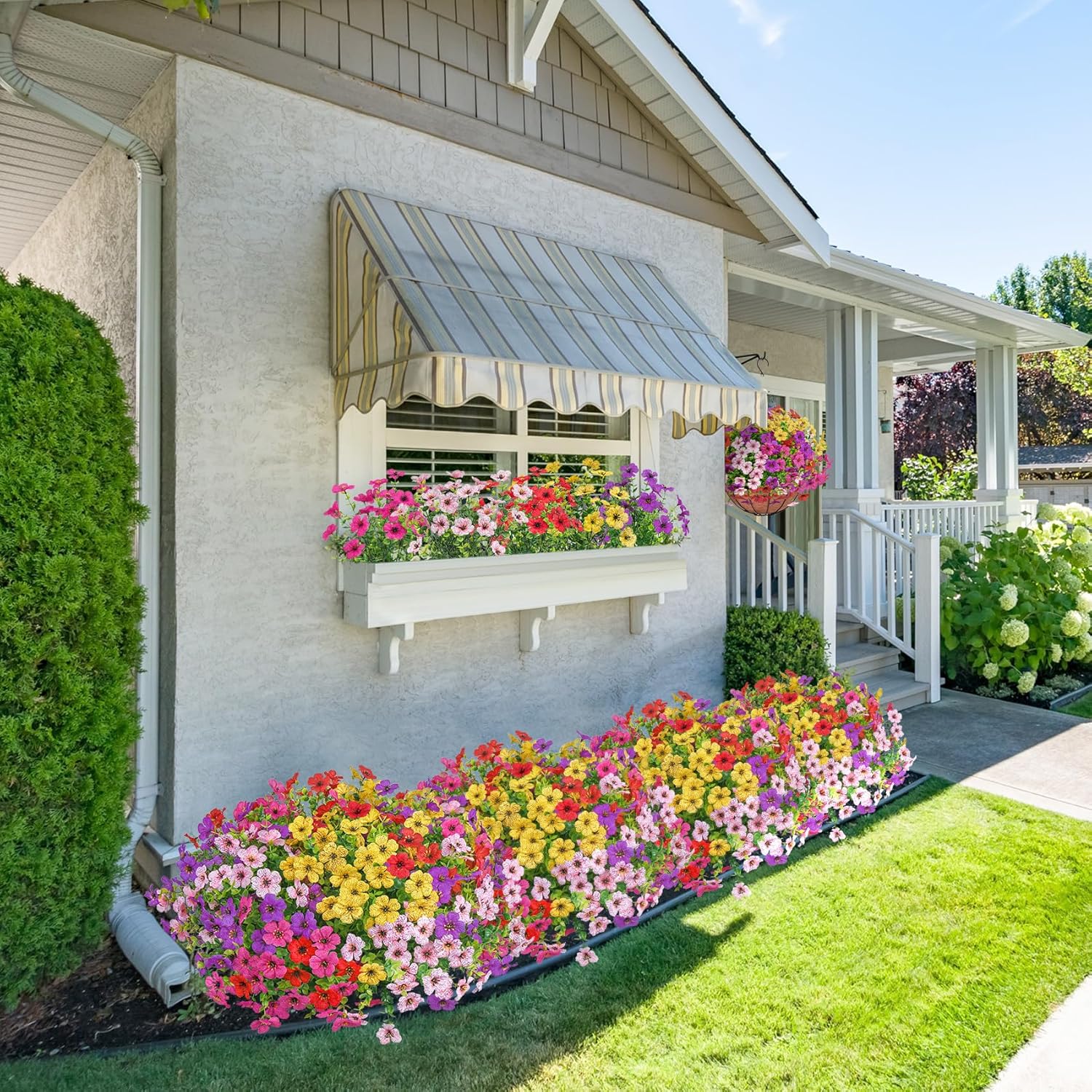 20 Bundles Artificial Flowers for Outdoor Decor