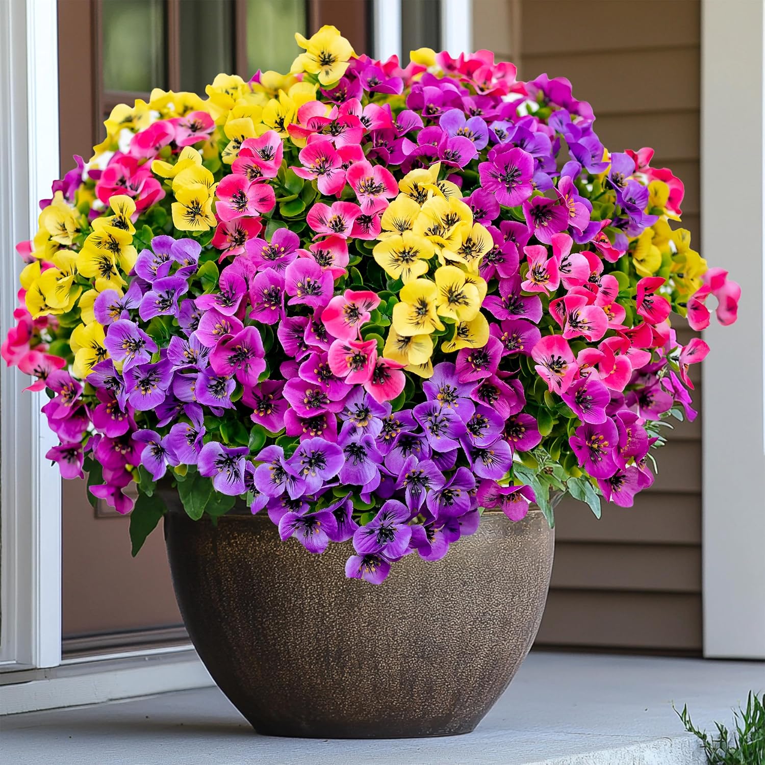 AXYLEX Artificial Flowers Outdoor Decor 16 Bundles Set