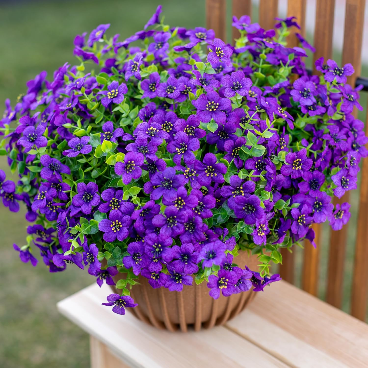 AXYLEX Artificial Flowers for Outdoor Decor Purple