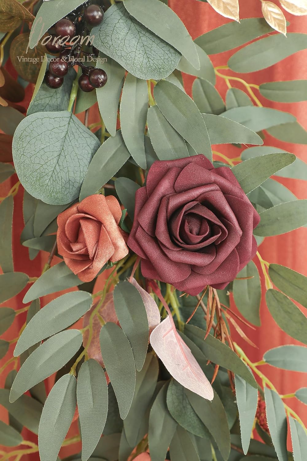 Floroom 6ft Artificial Eucalyptus Garland with Flowers
