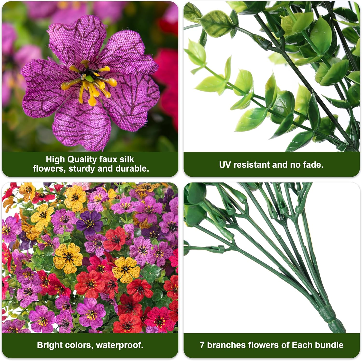 HyeFlora Artificial Daisy Flowers 12 Bundles