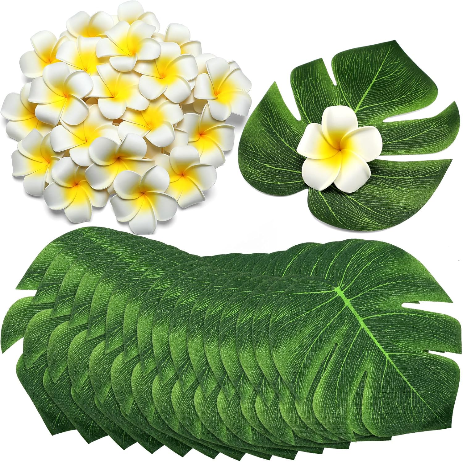 60 Pcs Tropical Party Decor Supplies with Glue