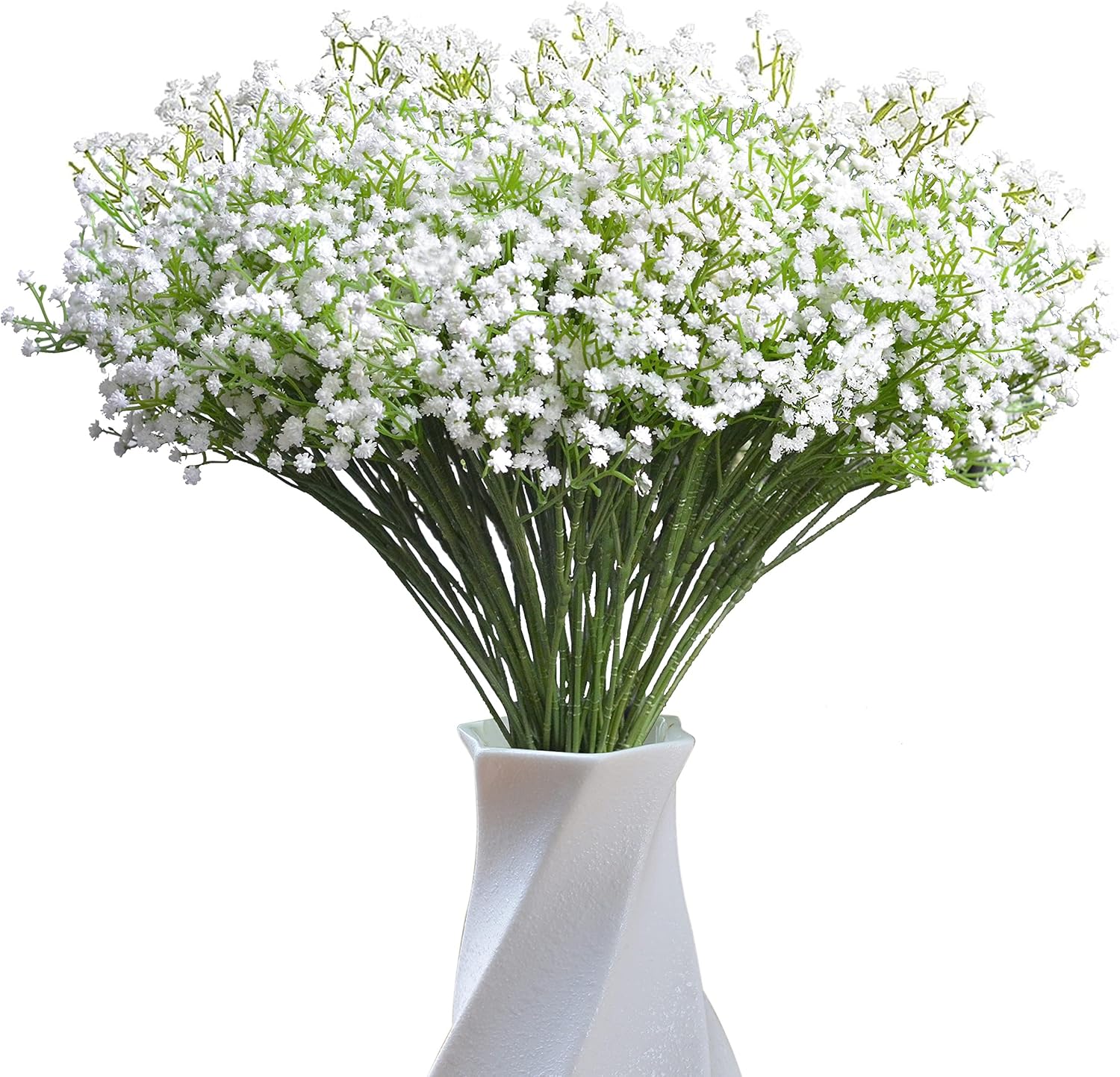 JIFTOK Artificial Babys Breath Flowers 24 Pcs White Wedding Decoration