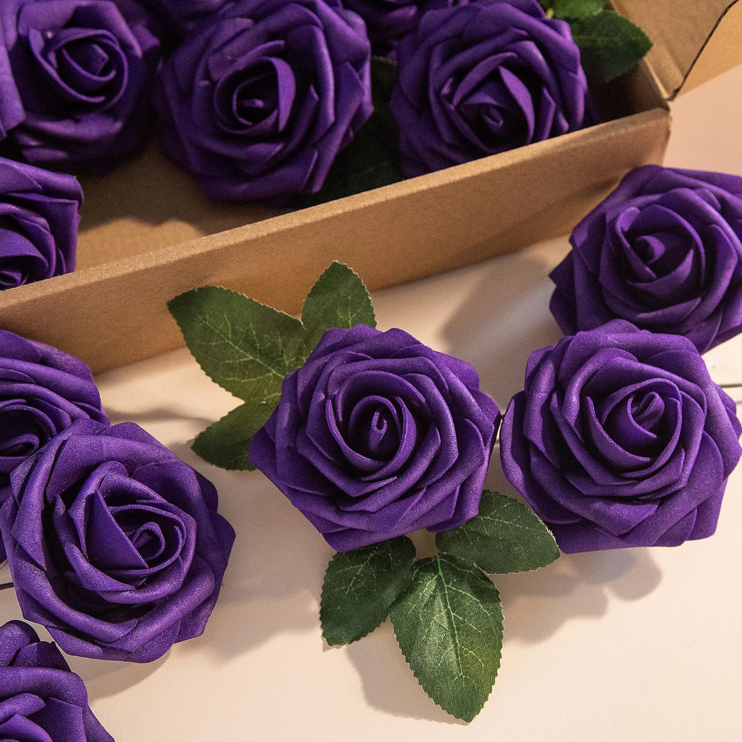 Lansdowns Artificial Foam Rose 25pcs Purple Realistic