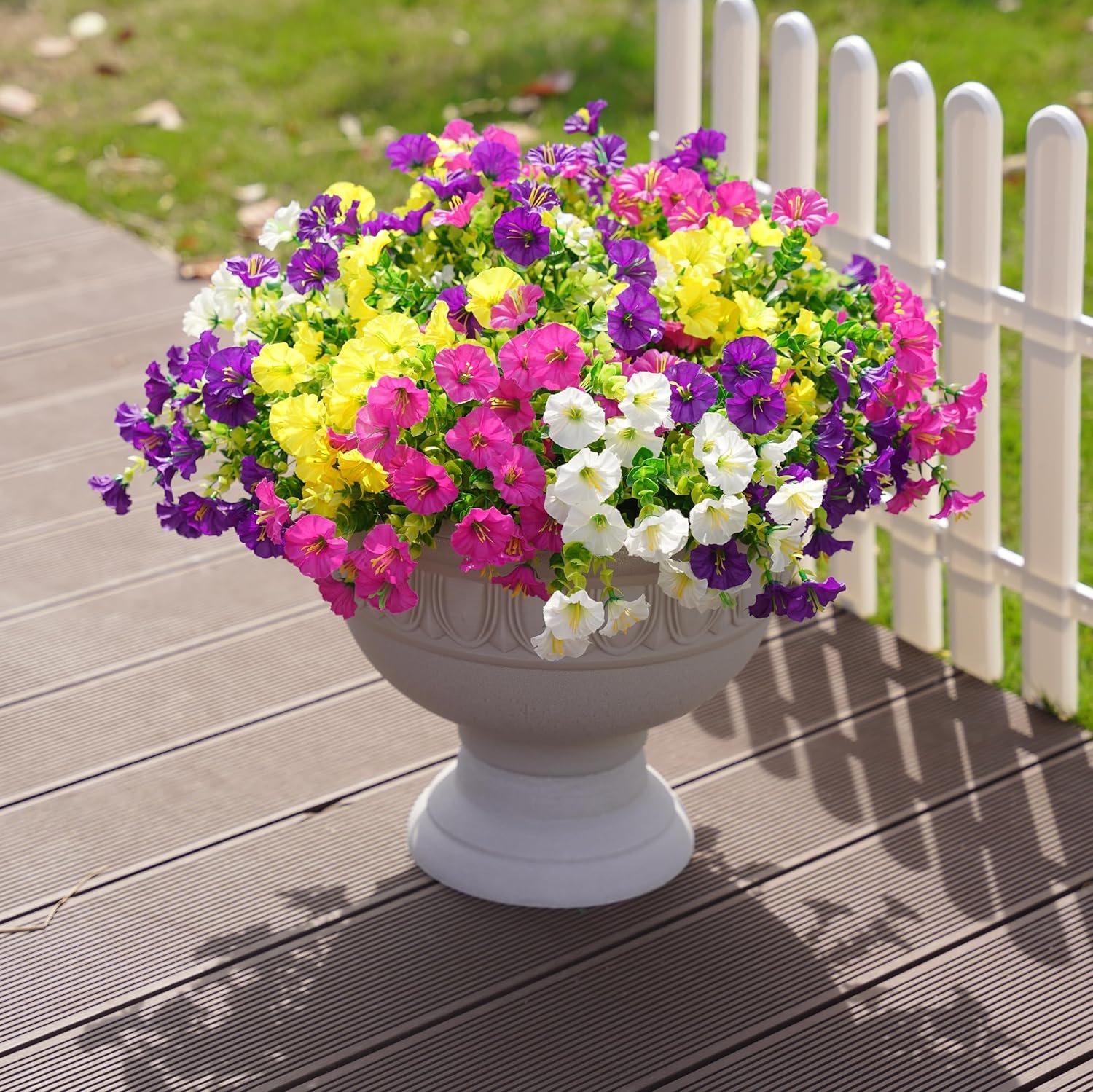 Ivydale 12 Bundle Artificial Morning Glory Flowers with Eucalyptus Leaves